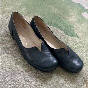 Antonio Melani Navy Leather Women's Ballet Flats Size 7.5